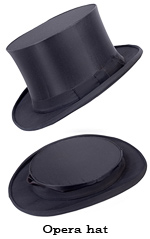 Opera hat, chapeau claque