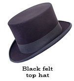 Black felt top hat