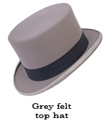 Grey felt top hat